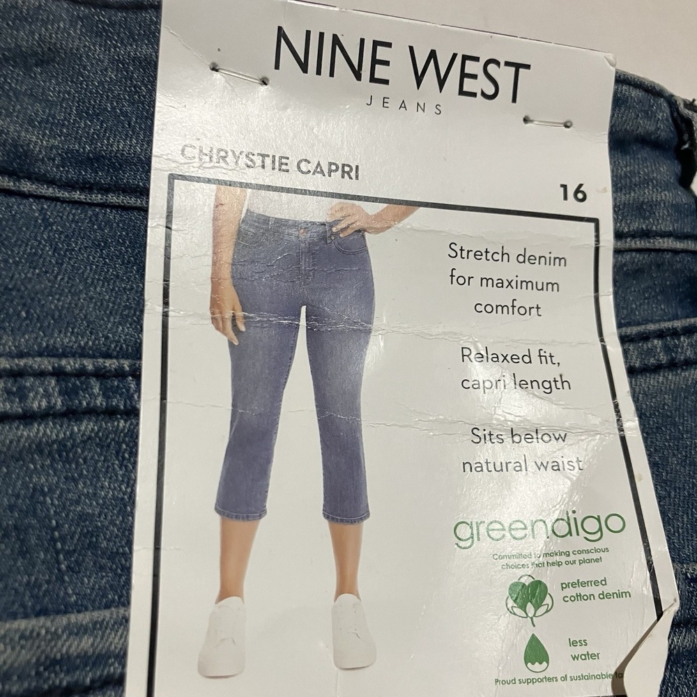 $60 Nine West Decille Christie Capri Women's size 16 X 23‎ Blue Pants